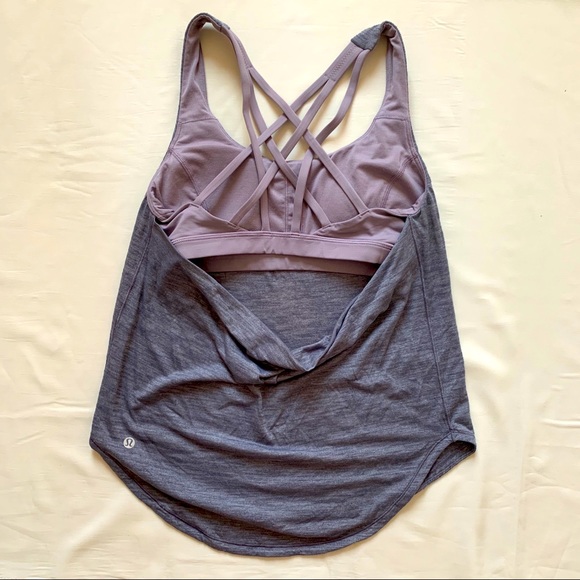 Lululemon Lavender Grey Free To Be Serene 2-in-1 Tank 4 - Picture 1 of 6